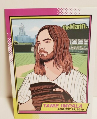 TAME IMPALA 2019 TOUR MANN MUSIC CENTER PHILADELPHIA BASEBALL STYLE TRADING CARD