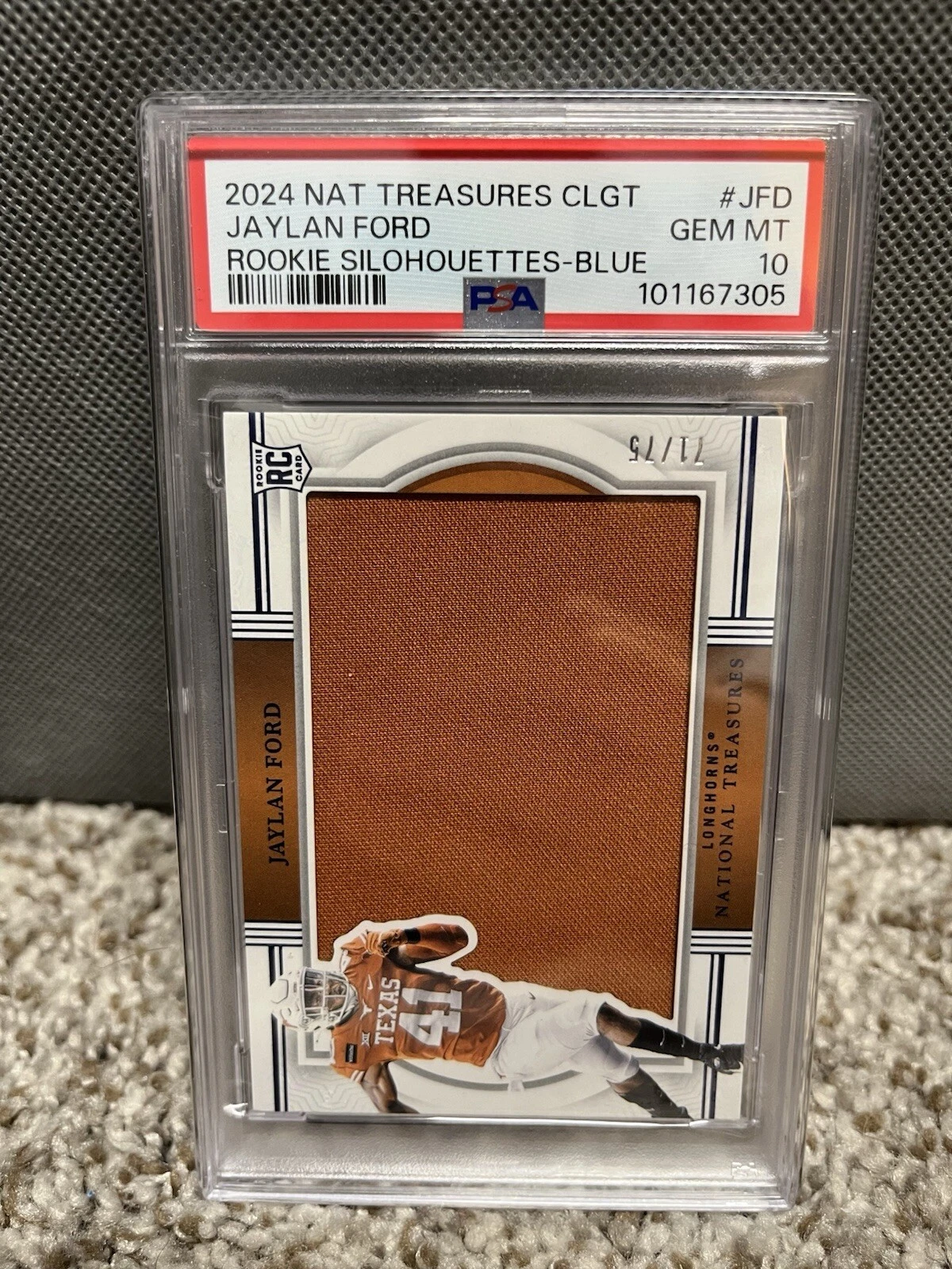 Jaylan Ford Panini National Treasures Collegiate Rookie Silhouettes #JFD Blue