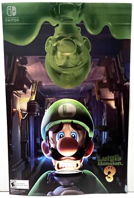 Nintendo Switch LUIGI'S MANSION foil promo poster 11x17