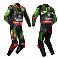 Kawasaki ninja motorbike leather Racing Suit Cowhide Leather Suit