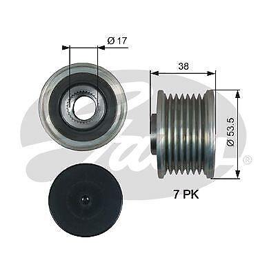 Gates Alternator Pulley for Renault Trafic dCi 115 1.6 May 2014 to Present - Picture 1 of 8