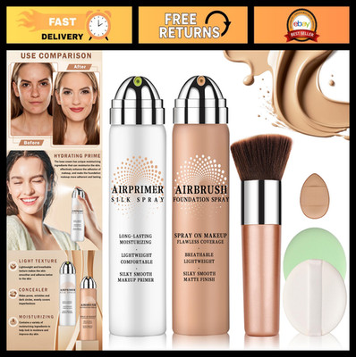 Airbrush Foundation & Makeup Primer for Mature Skin - Full Coverage, Moisturizin