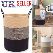 58L Cotton Rope Basket Large Blanket Woven Storage Organiser Nursery Laundry NEW