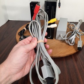 Nintendo Wii Black Console Bundle RVL-001 Gamecube Compatible Motion Plus Tested