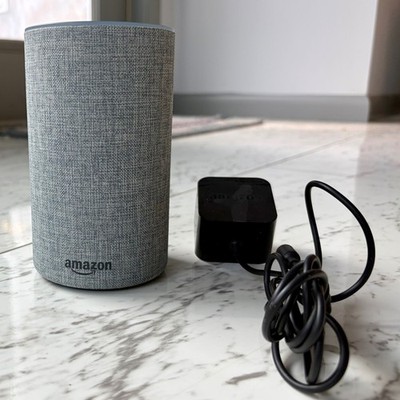 Amazon Echo 2nd Gen Smart Fabric Speaker, Bluetooth, Wi-Fi, Alexa w/ Pwr Adapter