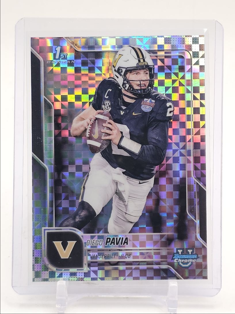 DIEGO PAVIA 2025 BOWMAN UNIVERSITY CHROME 1ST X-FRACTOR VANDERBILT Q3599