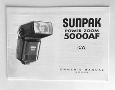 Sunpak Power Zoom 5000AF Instruction Manual Reprint English/Japanese