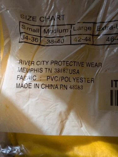 Lot of 6 River City 2003XL Classic 3-Piece RainSuit Yellow Size XL .35mm PVC MCR image 7