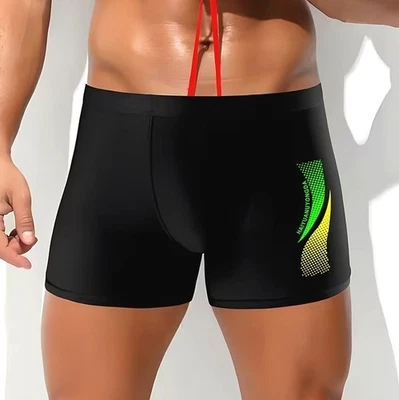 Surge Homme Shorty Bain Boxer Badeshorts Natation Court Noir/Vert/Jaune S M L XL - Photo 1/4