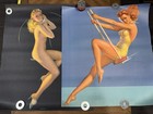Vintage 1940s 1950s Pin Up Calendar Art Prints Goodnight & Swing Time Lit Of 2 — photo 1