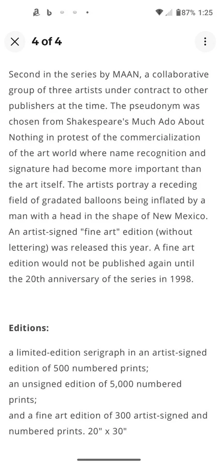 1980 Albuquerque Balloon Fiesta Poster S/N 81/500 - Image 4 of 4