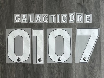 2025-2026 Premier League White Letter Number Name Set Print Adult Size