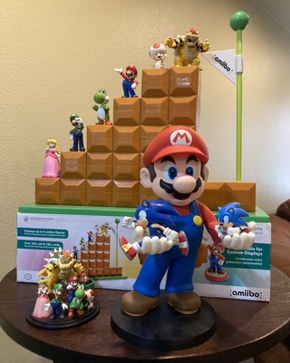 amiibo マリオ ゴールフラッグ スタンド ディスプレイ スーパーマリオ1-1ゴール風スタンド』でアミーボをオシャレに飾る