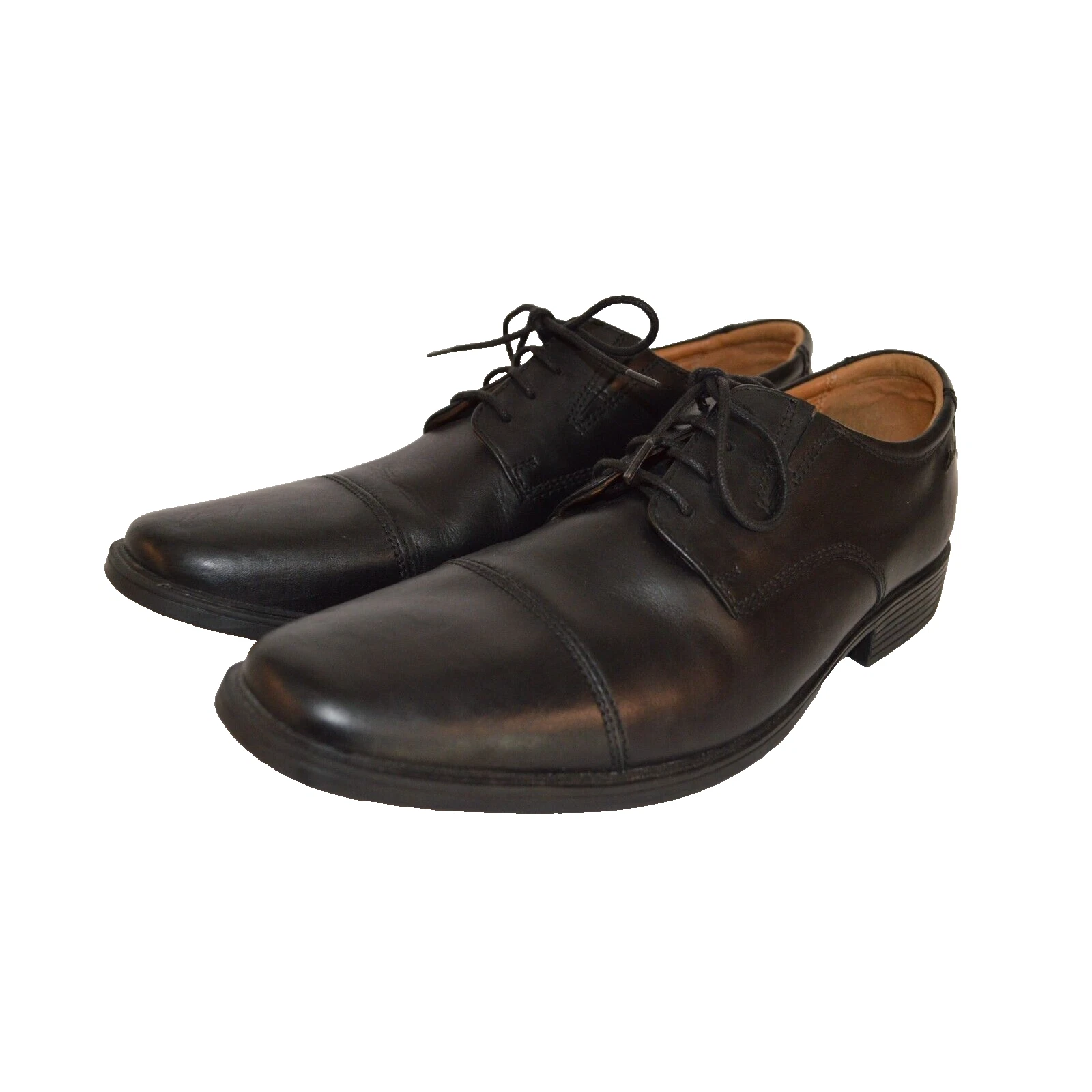 Clarks Tilden Cap Oxford Uomo Taglia 11 5 M Pelle Nera Collezione