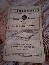 SHEFFIELD UNITED v LEEDS UTD| RESERVES | 23/8/1954 (24)