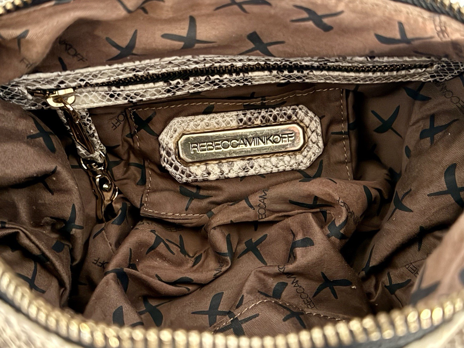 Rebecca Minkhoff Large Black Multi Python/Snake P… - image 8