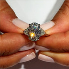 2Ct Oval Lab Created Moissanite 3-Stone Engagement Ring 14k Yellow Gold Finish — photo 3