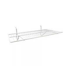 24 In. L X 12 In. D. White Wire Slatwall/Gridwall/Pegboard Shelves 6-Pack 