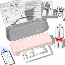 Inkless Portable Printer for Travel, Wireless Thermal Printer Supports 8.5 X 11
