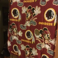 Disney Mickey Mouse Redskins Throw Blanket Burgundy Character Print Sports