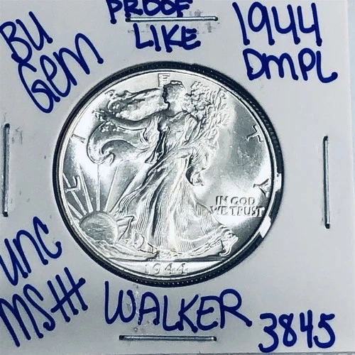 1944 BU UNCIRCULATED WALKING LIBERTY SILVER HALF DOLLAR AUTHENTIC U.S. MINT 3845