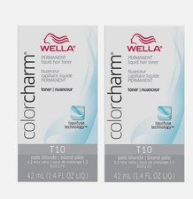 Wella Color Charm T10 Pale Blonde Permanent Liquid Hair Toner 1 oz 2 pack 