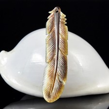 Pendentif Oiseau en Coquille Nacre Sculptée, Plume, 2,65 g, Perles pour Bijoux