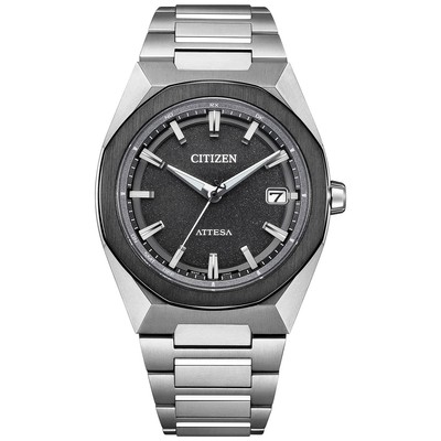 Unused CITIZEN Attesa CB3044-55E Black Titanium Radio-Controlled Men in Box