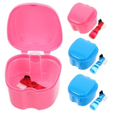 4 Pcs Denture Retainer Holder Case Cleaner Braces Organizer