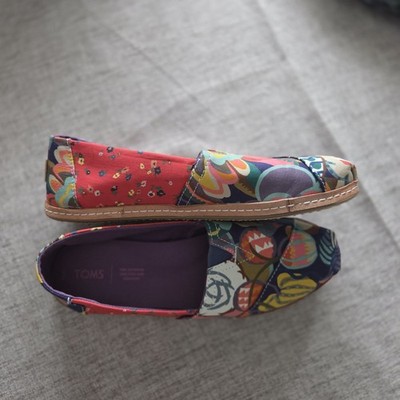 TOMS x Liberty London Alpargata Classic Womens Size 10 Floral Print Slip On