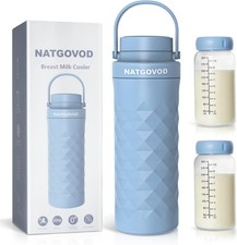 22oz Portable Breast Milk Cooler for Travel,24H Ice-Free Cooling Storage Bottles