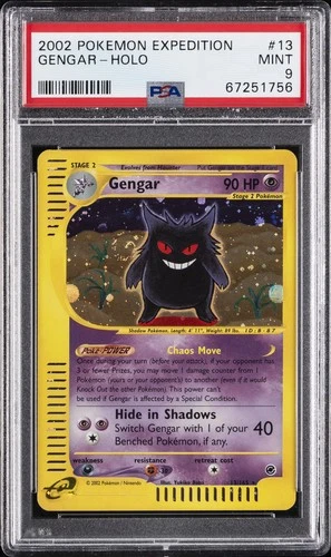 2002 POKEMON EXPEDITION #13 GENGAR-HOLO PSA 9