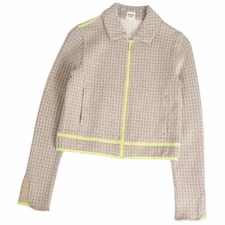 Hermes 2022 Jacket Zip Up Knit Cotton H Logo Outerwear Womens 36 Used MOLO-0