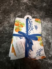 Primark New In Viral Oranges Tea Towels X 3 Stunning Tea Towels In Cotton BNIP