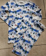 Boys Hanna Andersson Winter Skiing themed Pajama Set Size 160 14 16