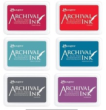 Bundle - Ranger Ink Tim Holtz Archival March 2024 6 Pads Aubergine, Beach