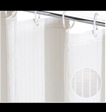NEW Funnytree 72 in x 72 in White Shower Curtain Textured Cloth Set Of 2