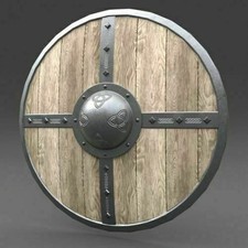 Viking 24" Battle-Ready Wooden Heavy Shield Metal Fittings Handmade Shield