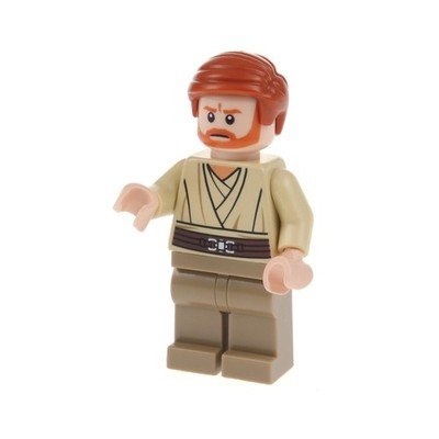 1x Lego Minifigur Star Wars Episode 3 Obi-Wan Kenobi Beine dunkel beige sw0362