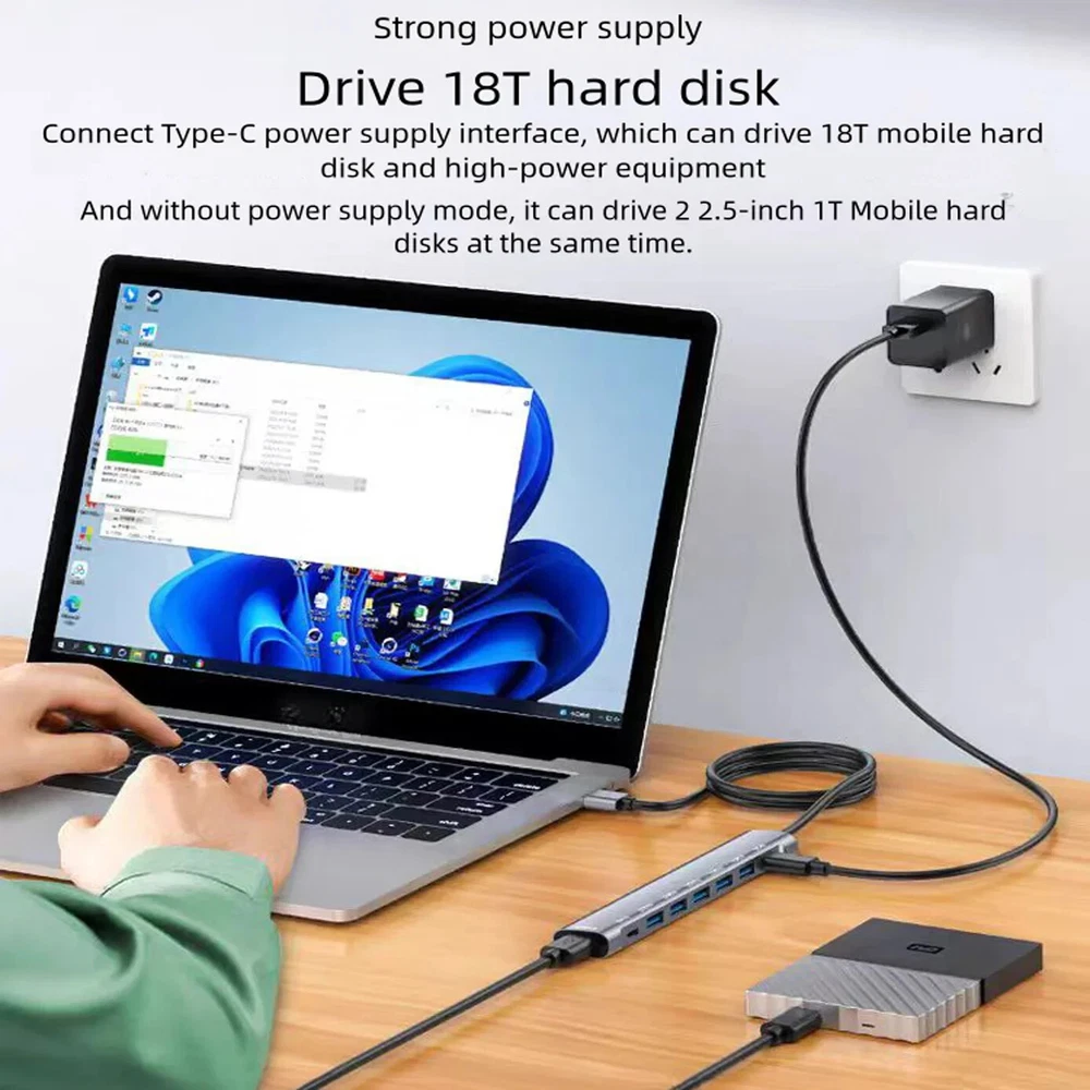 USB hub 3.0 8-IN-1  USB C hub dock station 5Gbps High Speed For Macbook Pro New