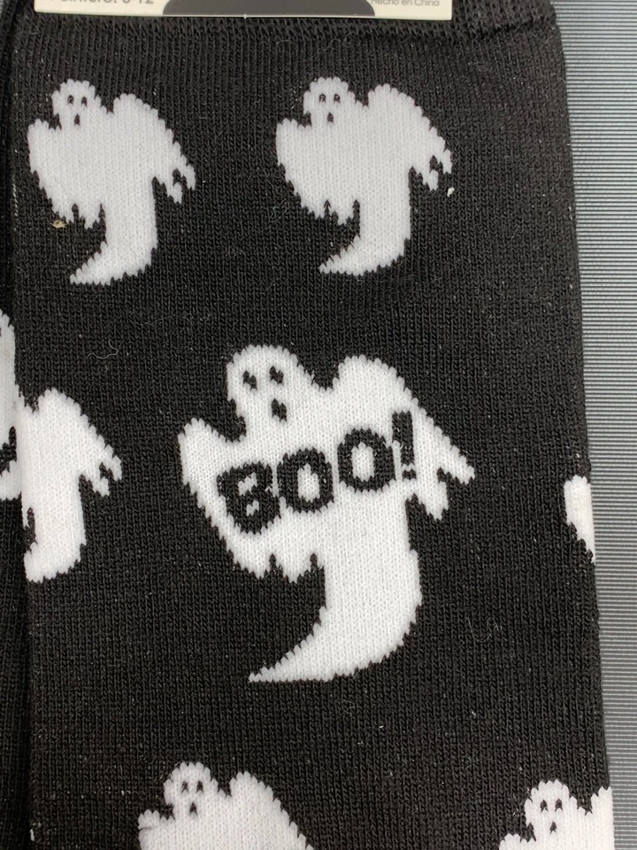 Calcetines Funky para hombre R.I.P. Calcetines Ghost BOO Crew Negro Naranja Halloween Nuevos con Etiquetas 6-12 Foto 4 de 4