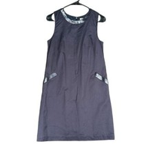 LOFT Women’s 2 Navy Sleeveless Shift Dresss Sequin Trim Office Party Cocktail