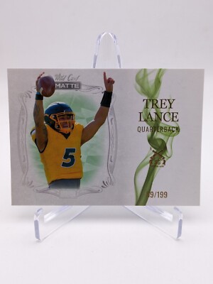   2021 Wild Card Matte TREY LANCE White Green RC SP /199 Smoking Guns;  NDSU