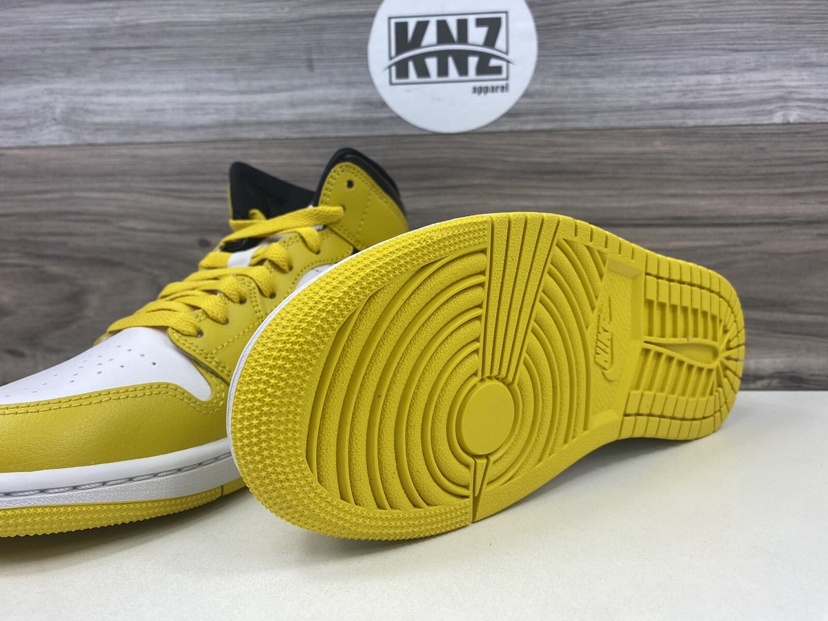 Nike Air Jordan 1 Mid 'Vivid Sulfur' Yellow White Shoes Women's