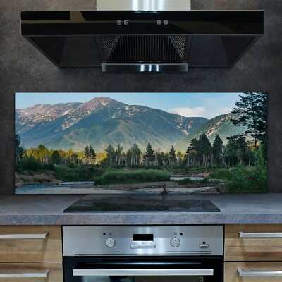 Fluss Landschaft im Gebirge 125x50 Küchenrückwand Spritzschutz auf ESG Glas