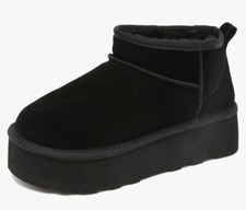 New Women's Slippers Slippers Platform Mini Boots Short Ankle Boot Fur Fleece...