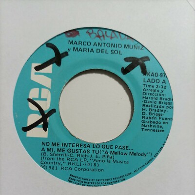 Marco antonio Muniz y Maria Del Sol No Me Interesa  / Barato RKAO 9723 VG+ #2409