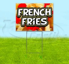 FRENCH FRIES Yard Sign Corrugated Plastic Bandit Lawn Decorations USA