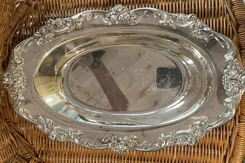 Bandeja de pastelería de pan Lunt plateada elocuencia hueca Grannycore Cottagecore Foto 3 de 4