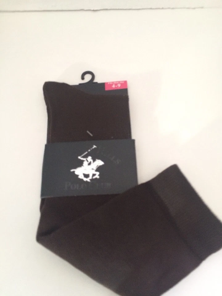 1-ПАРА НОСКОВ ЖЕНЩИН КОЛЕНА BEVERLY HILLS ПОЛО КЛУБ 4-9 КОМПЛЕКТ НОВЫЙ С ЯРЛЫКАМИ КОРИЧНЕВЫЙ - Изображение 2 из 4